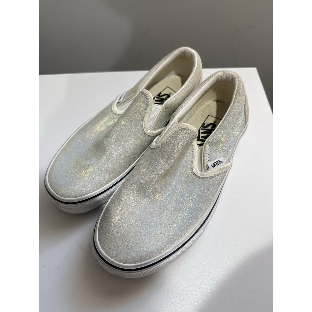 Vans Iridescent Glitter Slip On Shoes Sz 4.5 Men's 6 Womens E